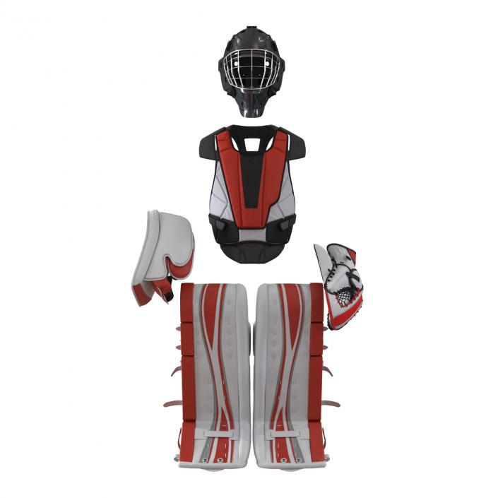 Hockey Goalie Protection Kit Generic Red 2 3D