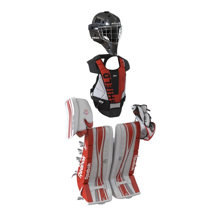 Hockey Goalie Protection Kit Red 2 3D model