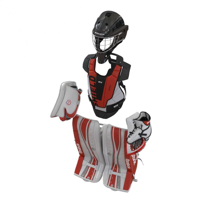 Hockey Goalie Protection Kit Red 2 3D model