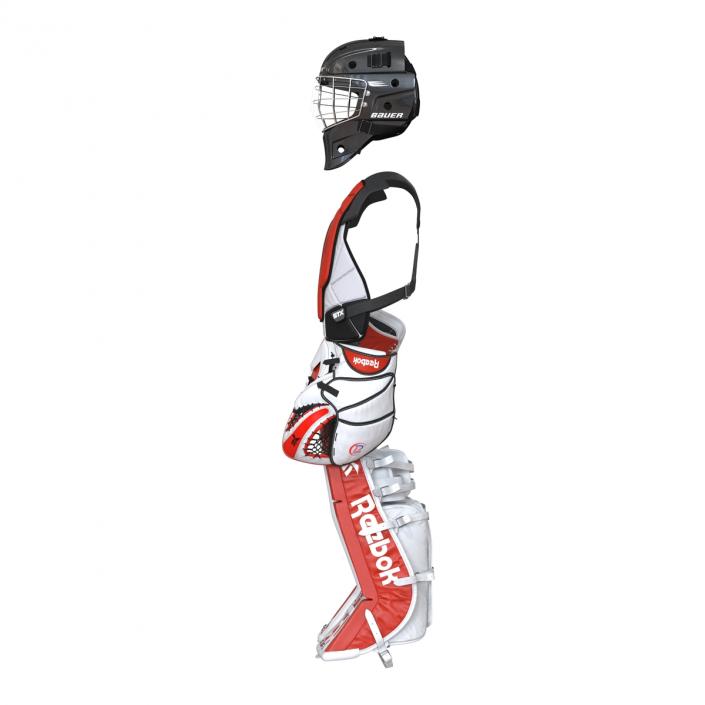 Hockey Goalie Protection Kit Red 2 3D model