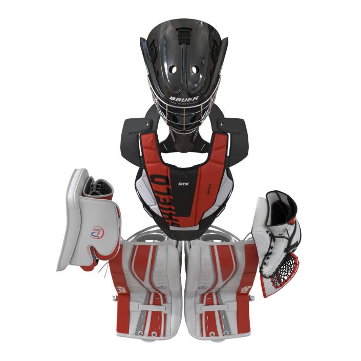 Hockey Goalie Protection Kit Red 2 3D model
