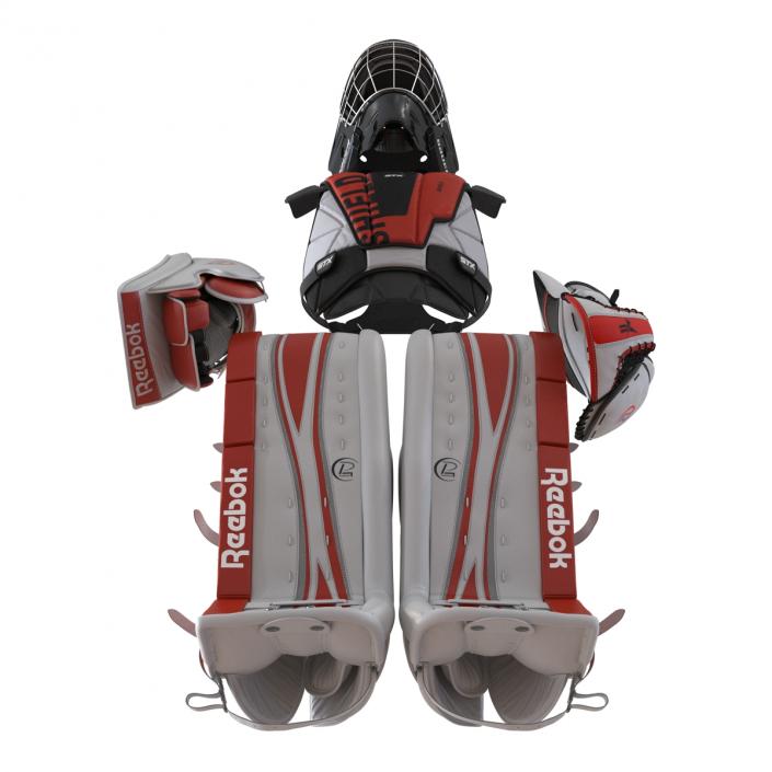 Hockey Goalie Protection Kit Red 2 3D model