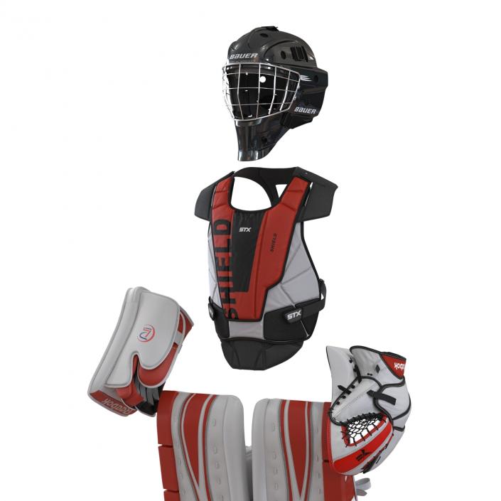 Hockey Goalie Protection Kit Red 2 3D model