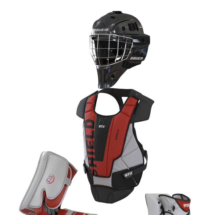 Hockey Goalie Protection Kit Red 2 3D model