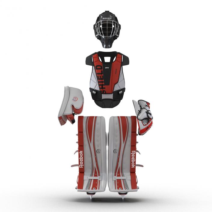 Hockey Goalie Protection Kit Red 3 3D model