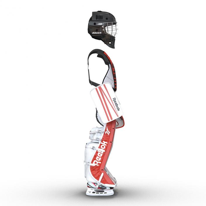 Hockey Goalie Protection Kit Red 3 3D model