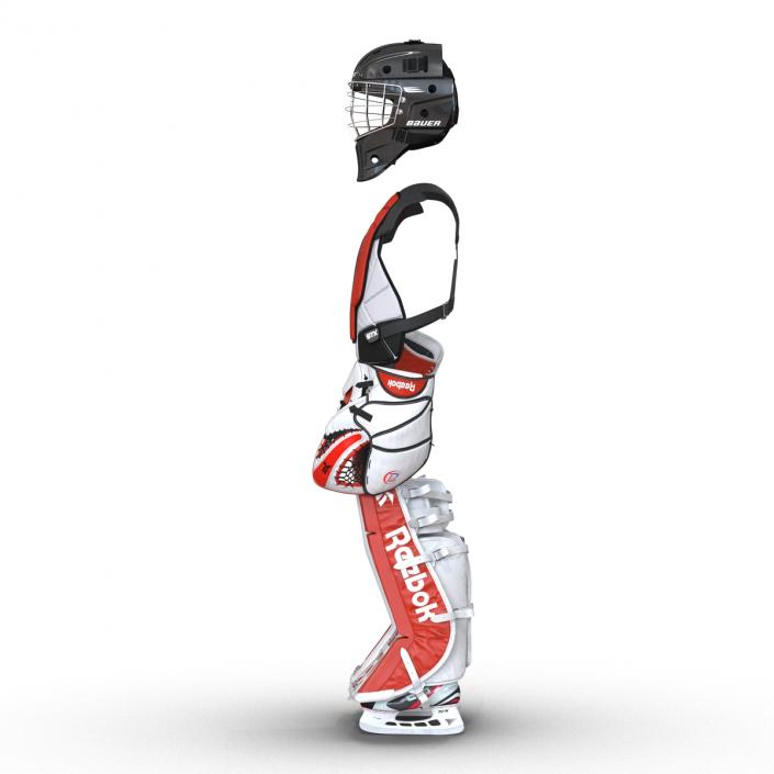 Hockey Goalie Protection Kit Red 3 3D model