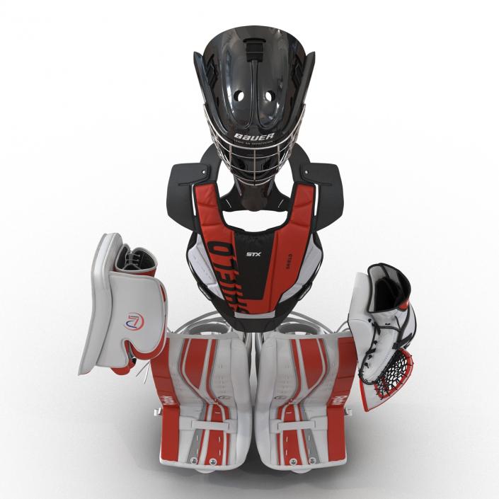 Hockey Goalie Protection Kit Red 3 3D model