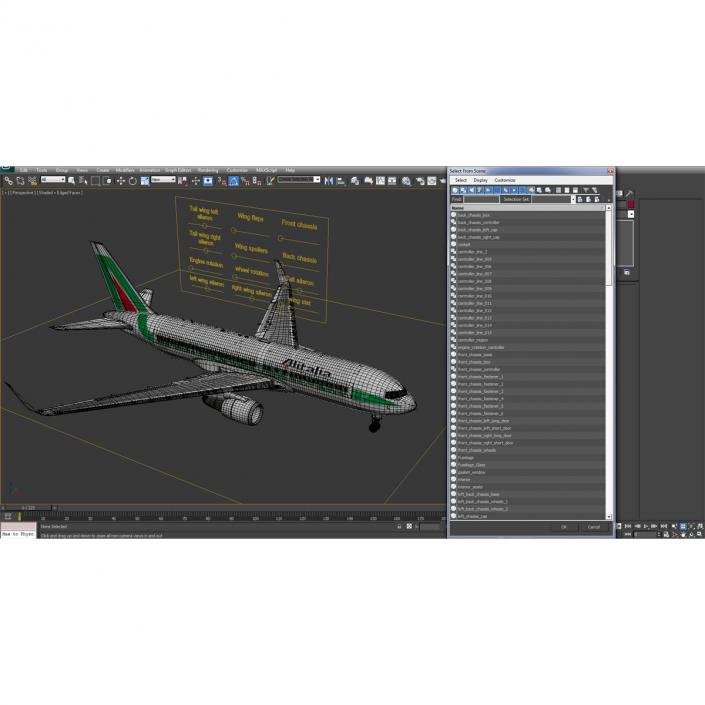 Boeing 767-200ER Alitalia Rigged 3D