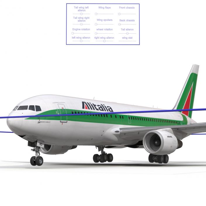 Boeing 767-200ER Alitalia Rigged 3D