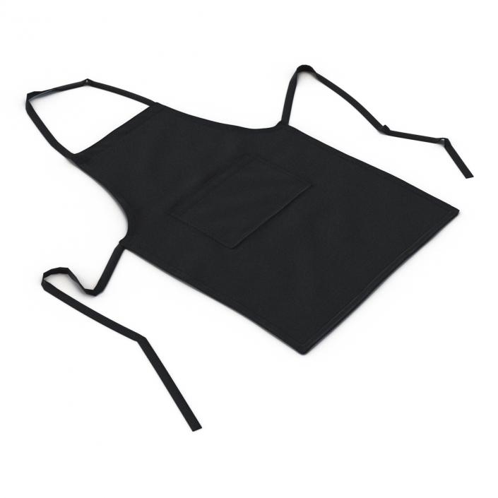 3D Cafe Apron 2 Black model