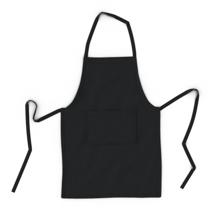 3D Cafe Apron 2 Black model