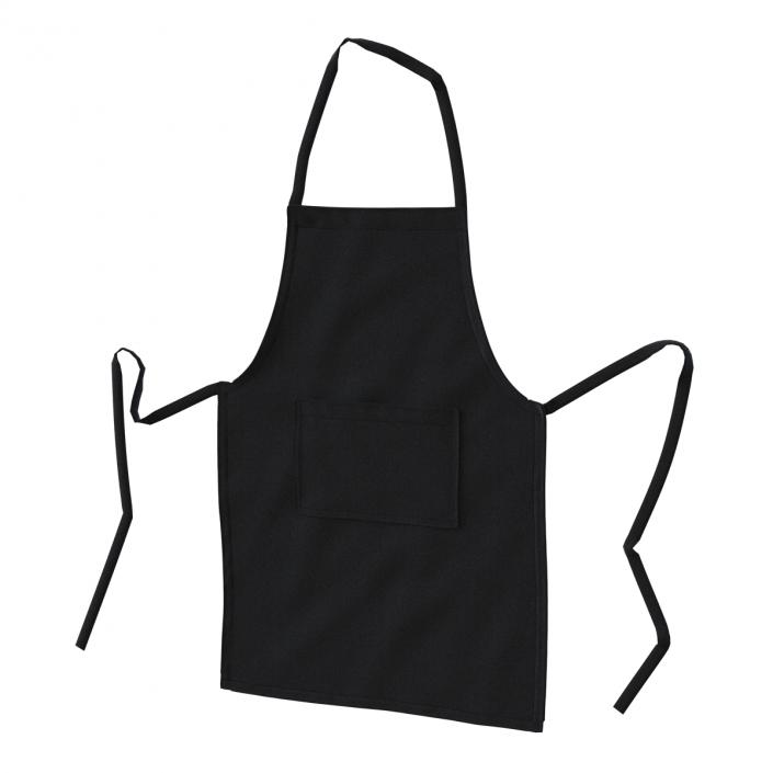 3D Cafe Apron 2 Black model