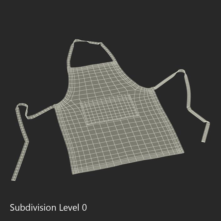 3D Cafe Apron 2 Black model