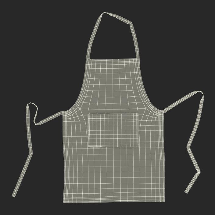 3D Cafe Apron 2 Black model