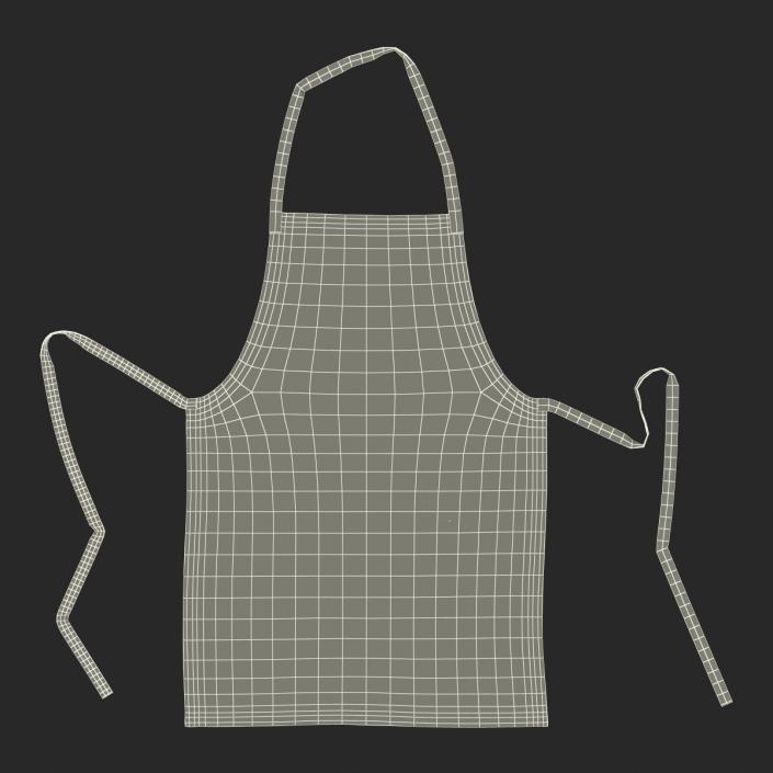 3D Cafe Apron 2 Black model