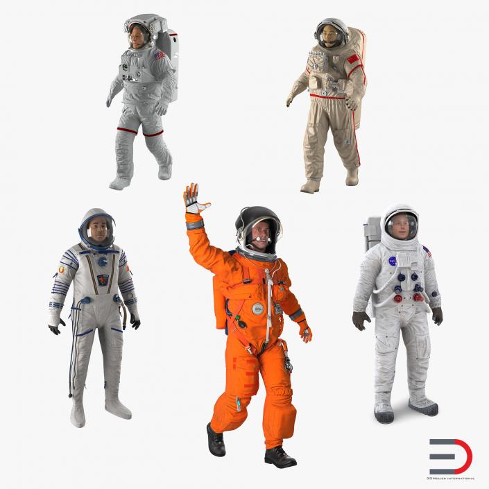 3D model Rigged Astronauts Collection 4