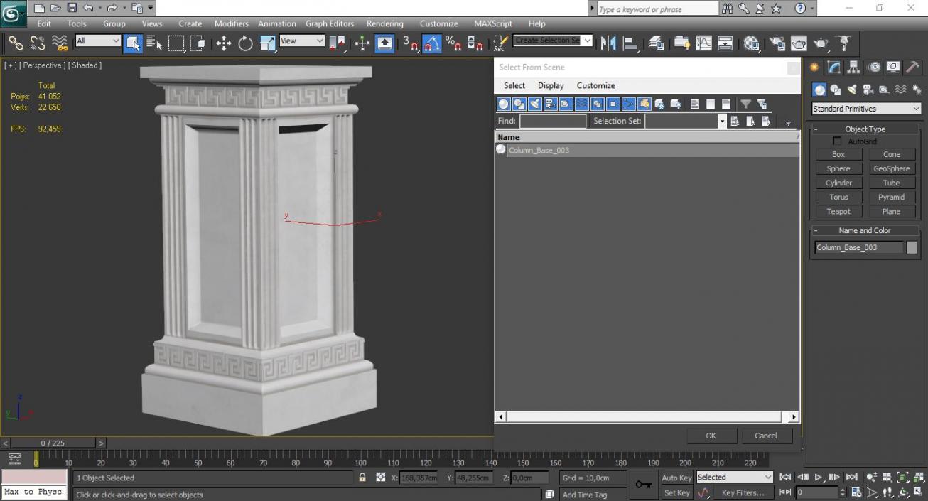 3D model Column Base Greco Roman 3