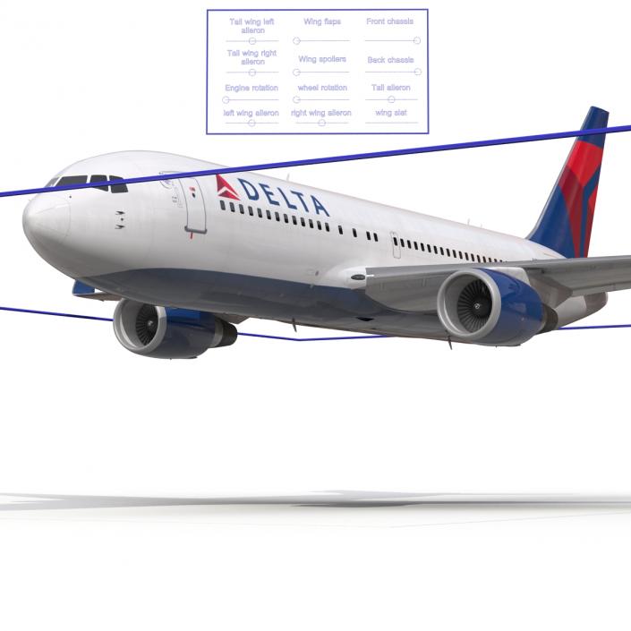 Boeing 767-200ER Delta Air Lines Rigged 3D model