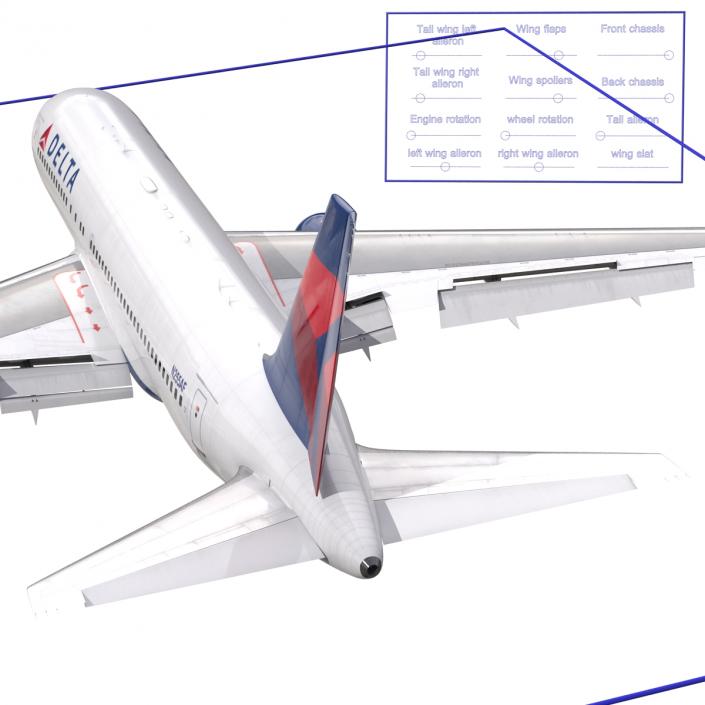 Boeing 767-200ER Delta Air Lines Rigged 3D model