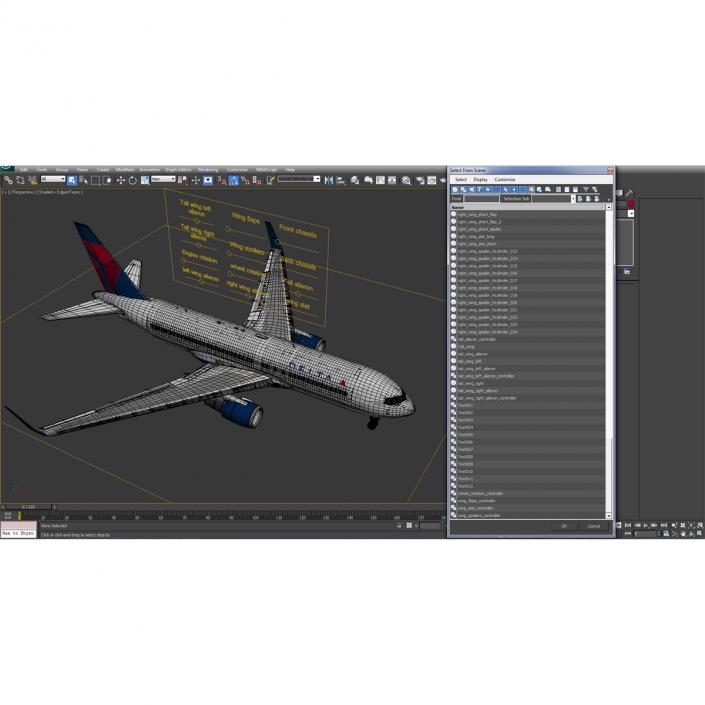 Boeing 767-200ER Delta Air Lines Rigged 3D model