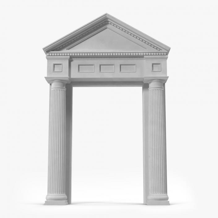 Door With Pediment Greco Roman 2 3D