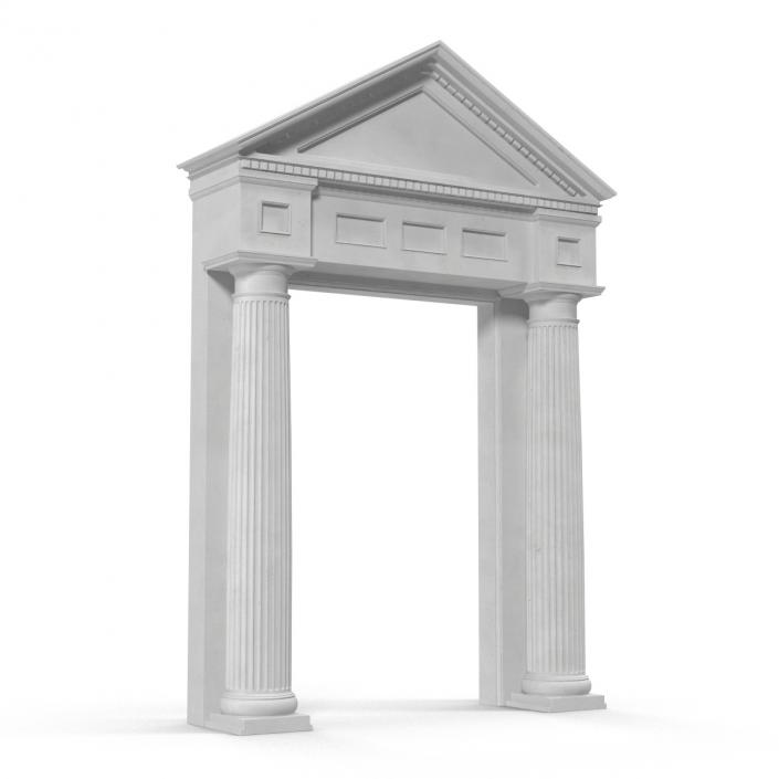 Door With Pediment Greco Roman 2 3D