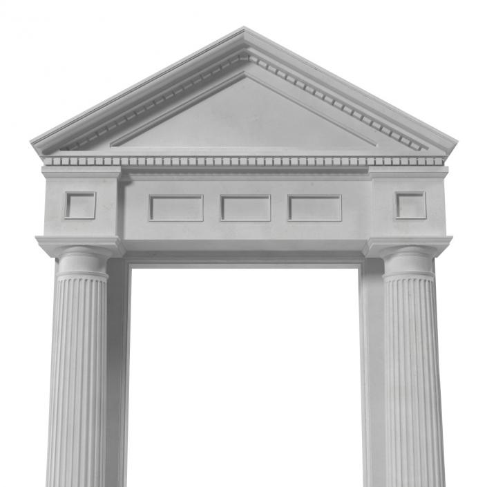 Door With Pediment Greco Roman 2 3D