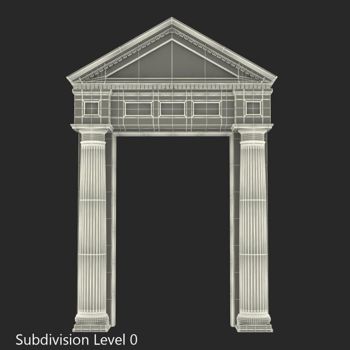 Door With Pediment Greco Roman 2 3D