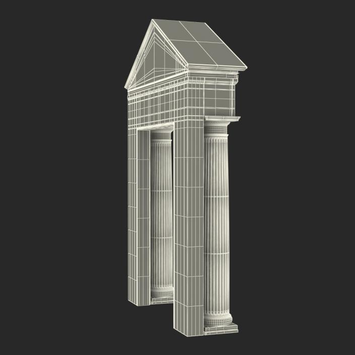 Door With Pediment Greco Roman 2 3D