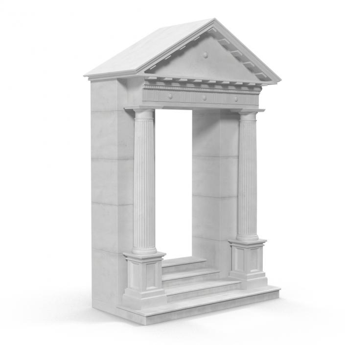 3D model Door With Pediment Greco Roman