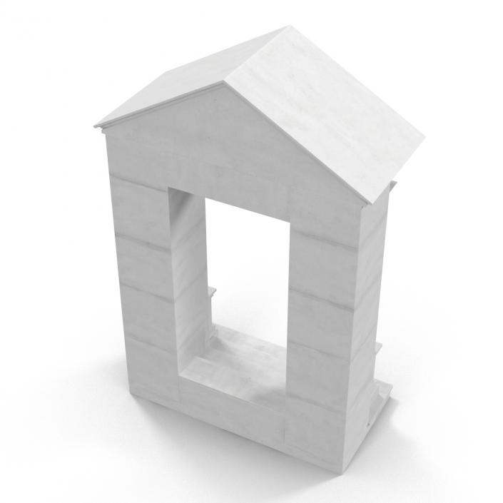 3D model Door With Pediment Greco Roman