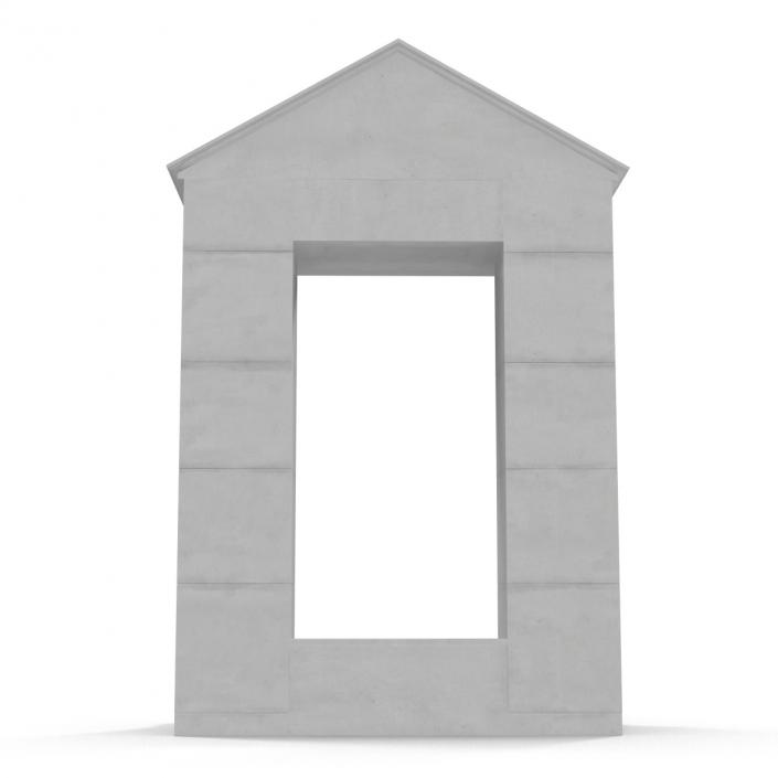 3D model Door With Pediment Greco Roman