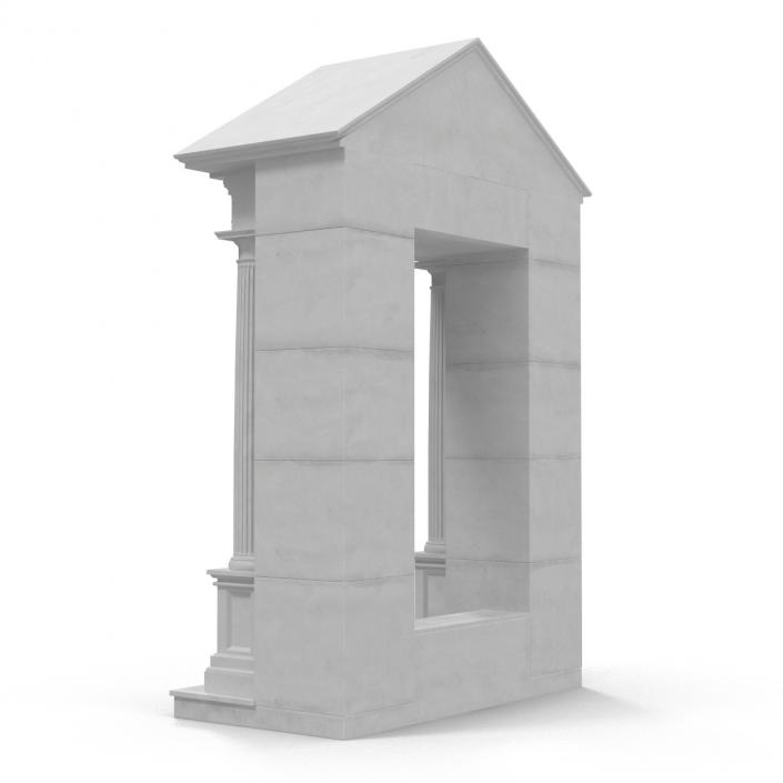 3D model Door With Pediment Greco Roman