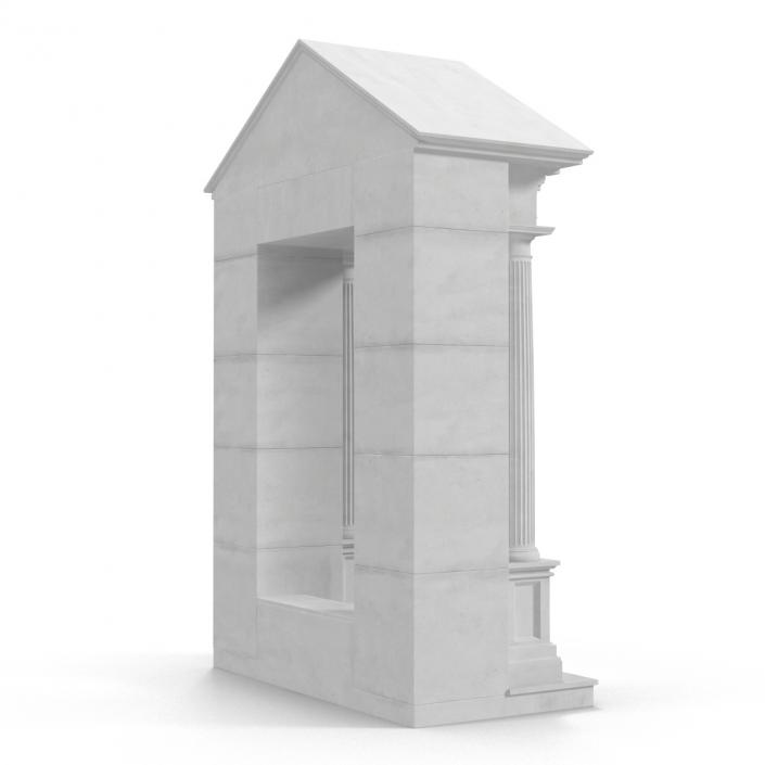 3D model Door With Pediment Greco Roman