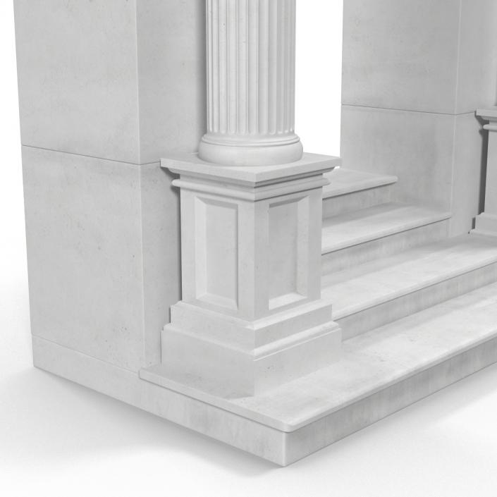 3D model Door With Pediment Greco Roman