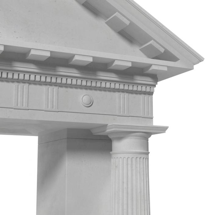 3D model Door With Pediment Greco Roman