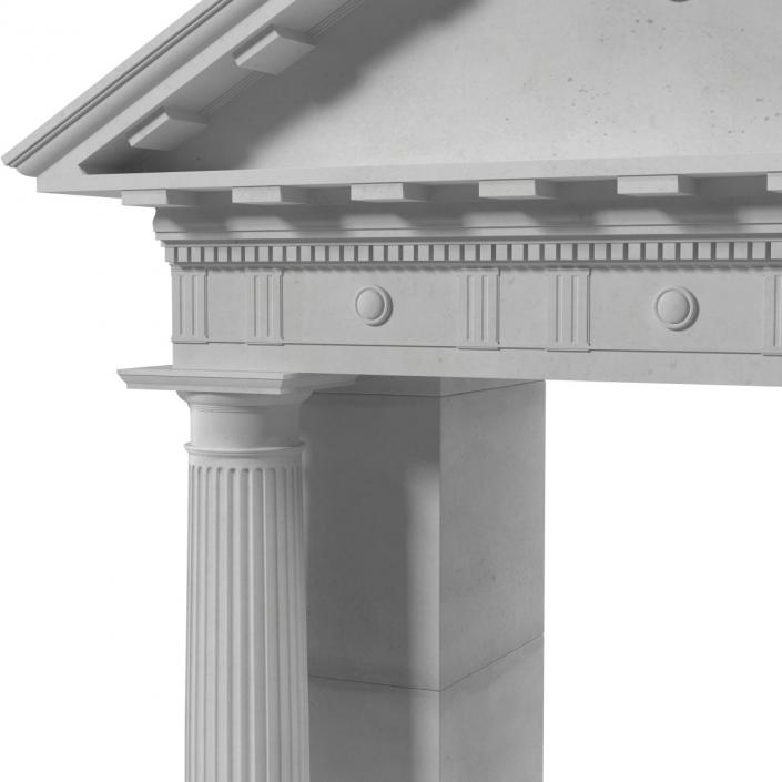 3D model Door With Pediment Greco Roman