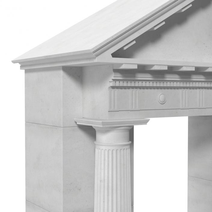 3D model Door With Pediment Greco Roman