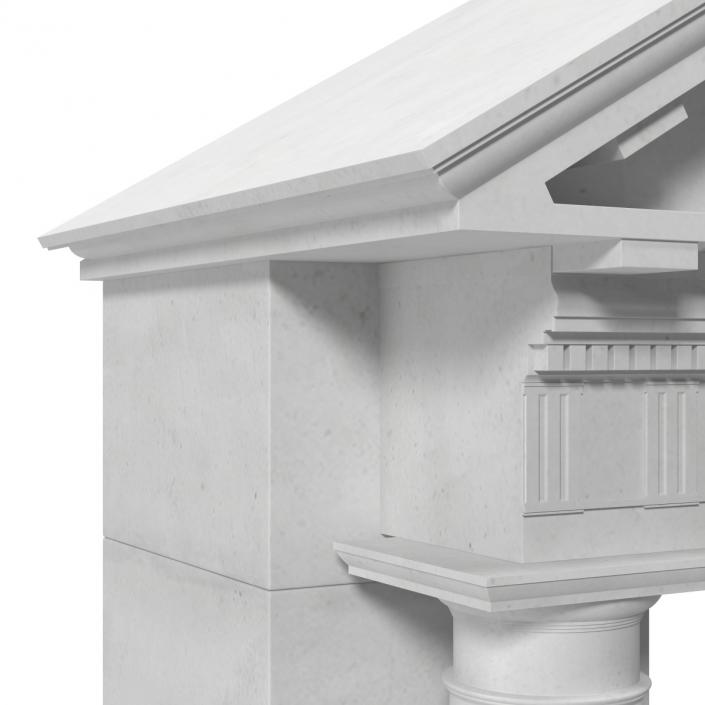 3D model Door With Pediment Greco Roman