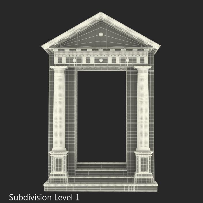 3D model Door With Pediment Greco Roman