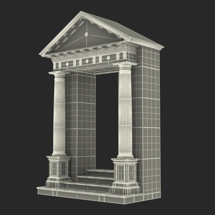 3D model Door With Pediment Greco Roman