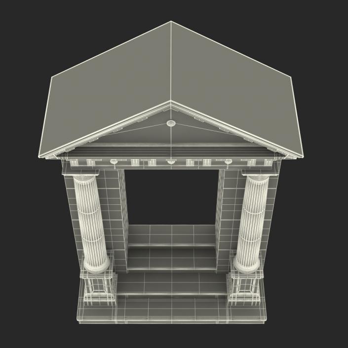 3D model Door With Pediment Greco Roman