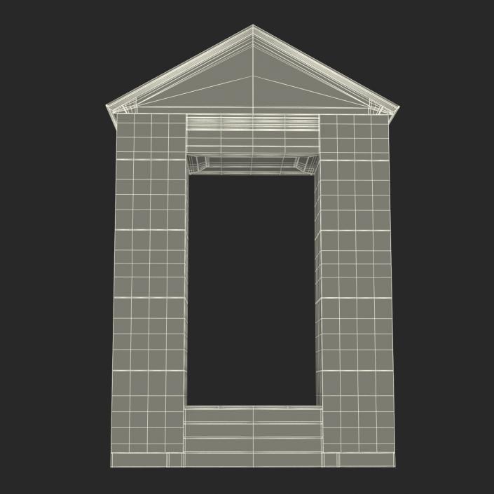 3D model Door With Pediment Greco Roman