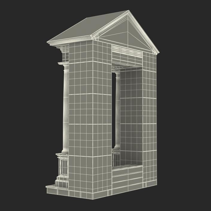 3D model Door With Pediment Greco Roman