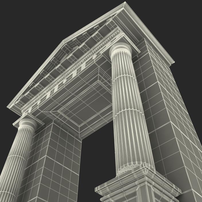 3D model Door With Pediment Greco Roman