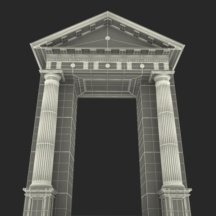 3D model Door With Pediment Greco Roman