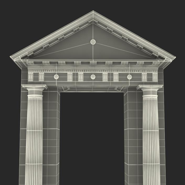 3D model Door With Pediment Greco Roman