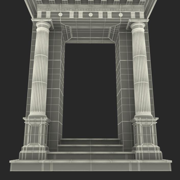 3D model Door With Pediment Greco Roman