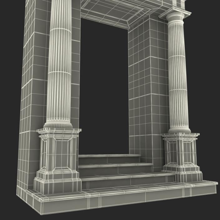 3D model Door With Pediment Greco Roman